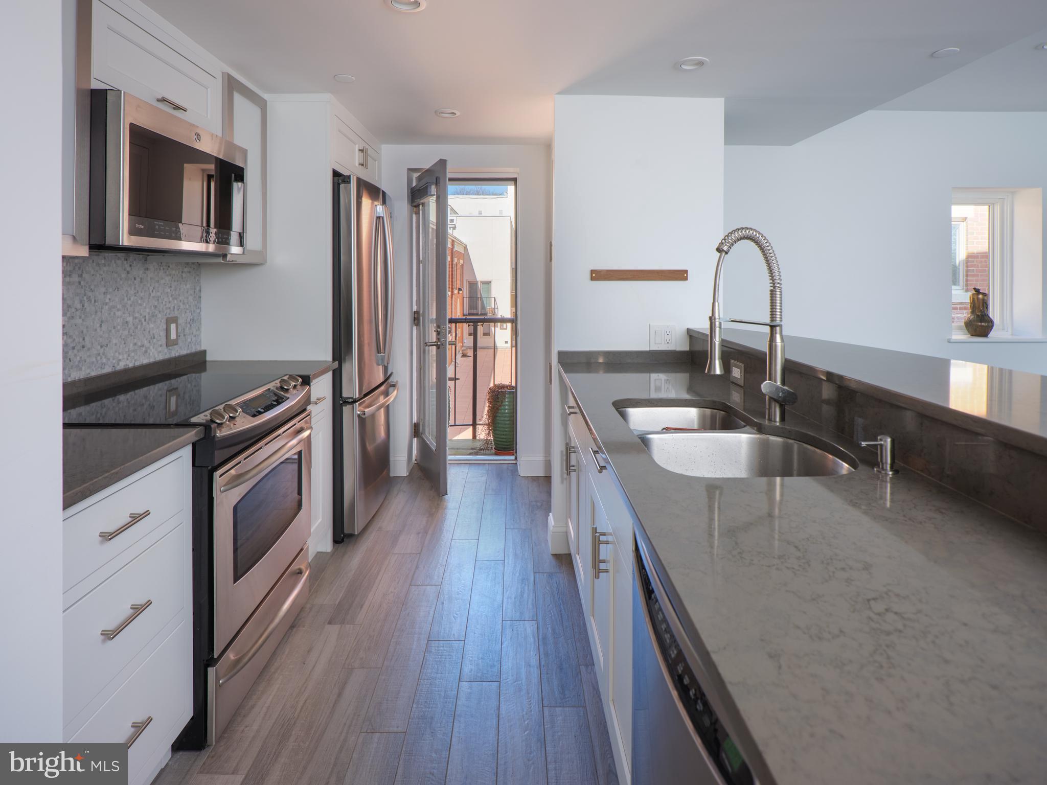 350 River Road, Unit D5 New Hope, PA 18938 - Photo 2 of 24 Gorgeous kitchen - door to balcony