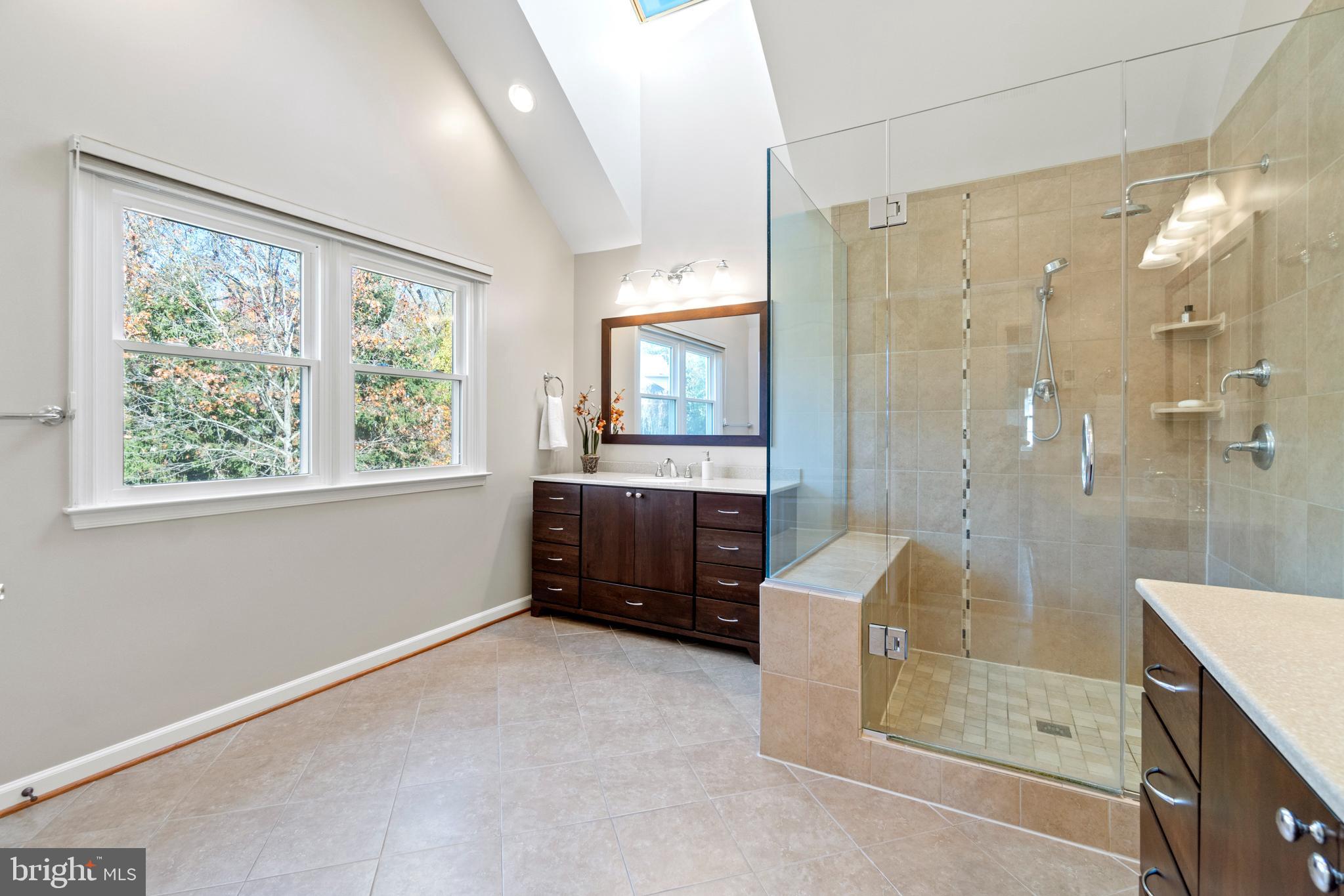 1286 Gatesmeadow Way Reston, VA 20194 - Photo 20 of 56 Primary Bathroom has vaulted ceiling & skylight