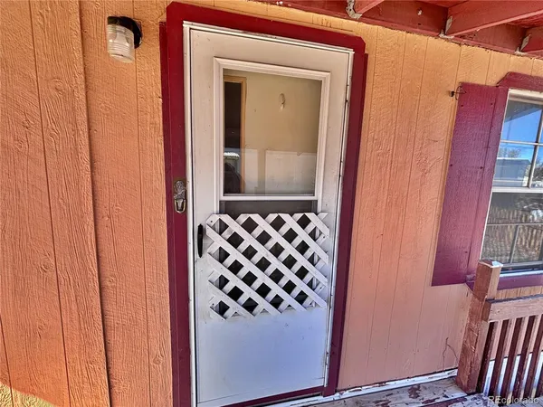 a view of a door and a door