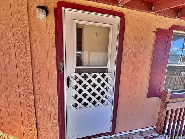 a view of a door and a door