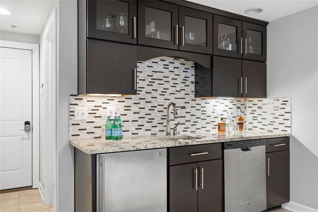218 Venango Trail Mars, PA 16046 - Photo 37 of 42 a bathroom with a granite countertop sink and a mirror