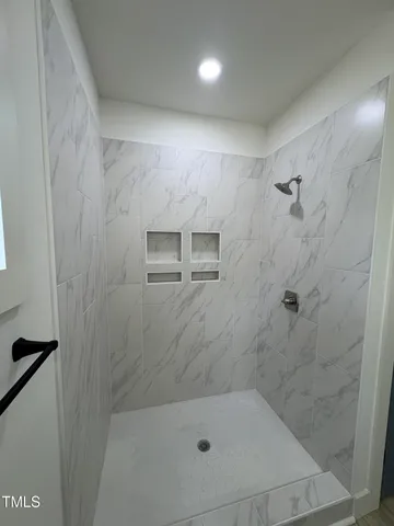 a bathroom with a shower
