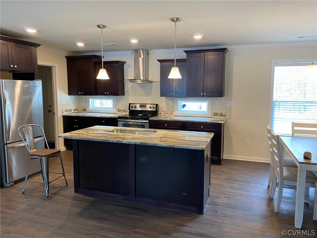 1029 Jackson Road Bumpass, VA 23024 - Photo 21 of 21 a kitchen with kitchen island granite countertop a sink a counter space appliances and cabinets
