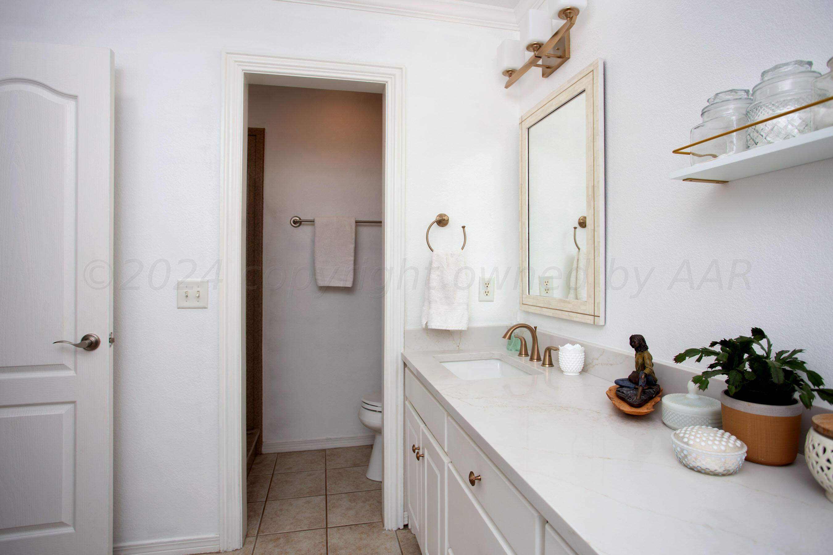 6921 Thunder Road Amarillo, TX 79119 - Photo 15 of 28 a bathroom with a sink and a mirror