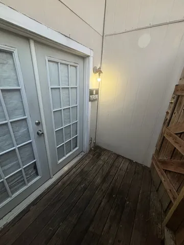 a view of a city from a balcony