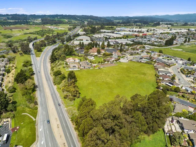 a view of a lake with a city