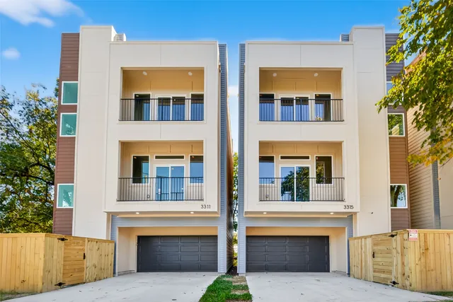 a front view of a multi story building