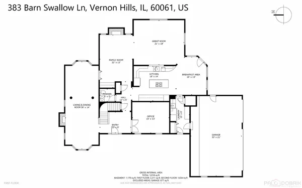$1,050,000 | 383 Barnswallow Lane, Vernon Hills, IL 60061