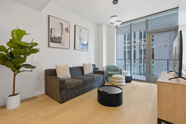 a living room with furniture