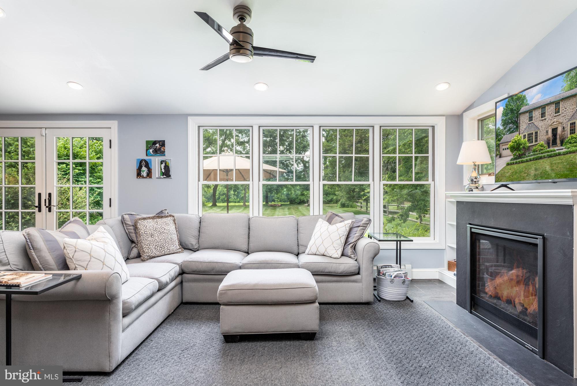 41 Meade Road Ambler, PA 19002 - Photo 6 of 42 Family Room with Gas Fireplace and Built-Ins
