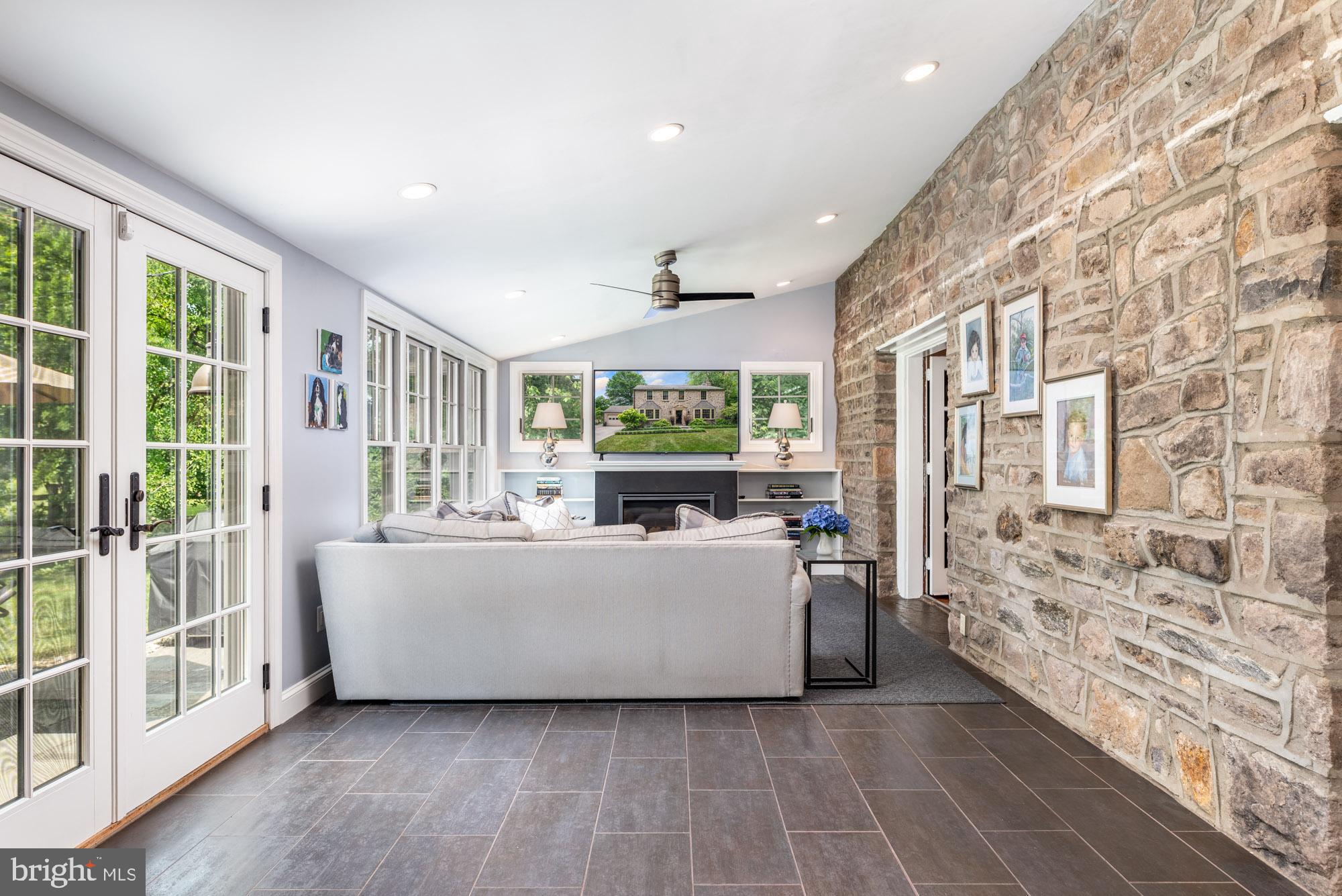 41 Meade Road Ambler, PA 19002 - Photo 7 of 42 Family Room with Gas Fireplace and Built-Ins