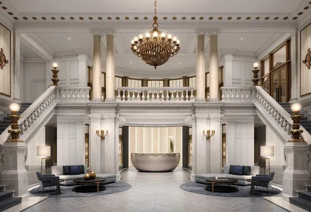 a front view of a building