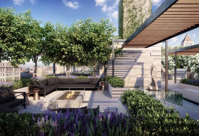 a view of swimming pool with outdoor seating and plants