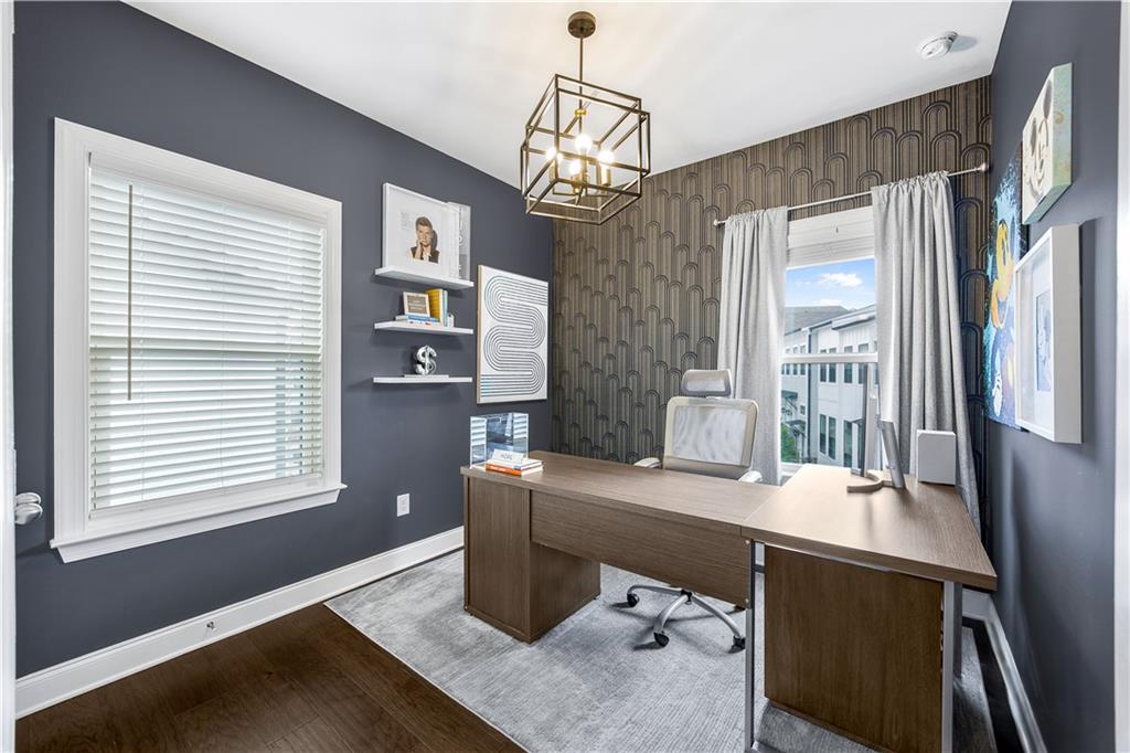 2013 Rockledge Road Northeast Atlanta, GA 30324 - Photo 33 of 50 a dining room with wooden floor and a window