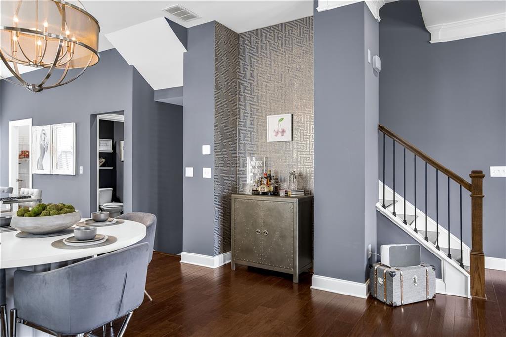 2013 Rockledge Road Northeast Atlanta, GA 30324 - Photo 8 of 50 a living room with furniture and wooden floor