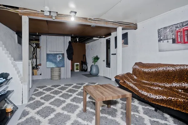 a living room with furniture