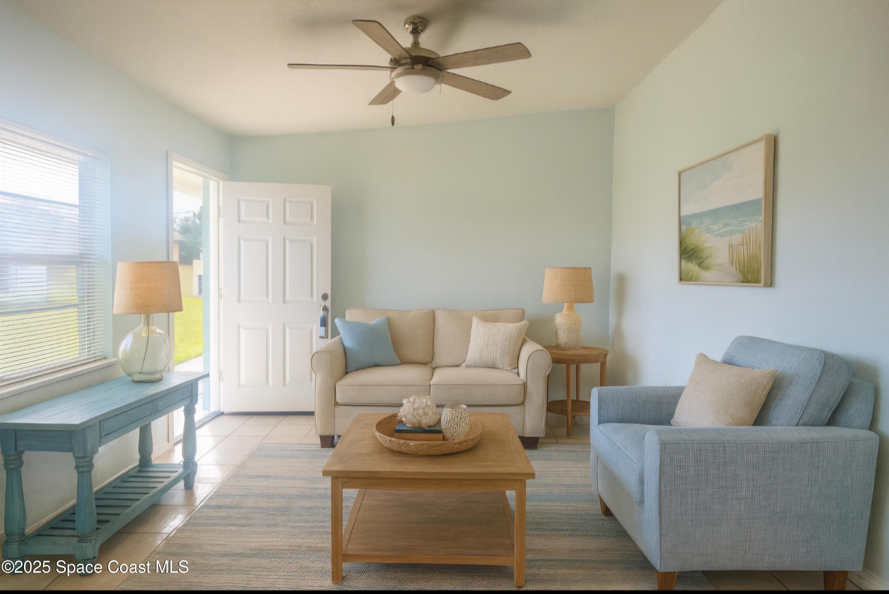 119 Roosevelt Avenue, Unit 119B Cocoa Beach, FL 32931 - Photo 4 of 19 Virtually Staged Living Area