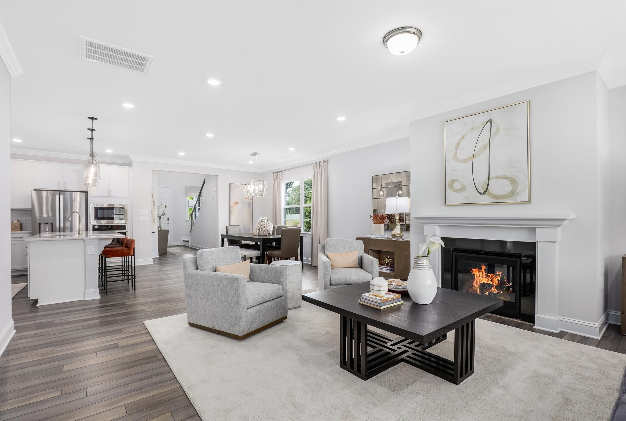 116 Canyon Gap Way, Unit 177 Raleigh, NC 27610 - Photo 16 of 38 a living room with furniture fireplace and window
