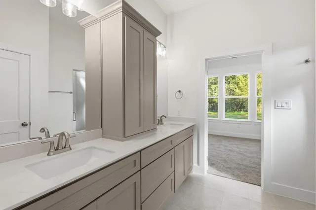 a bathroom with a shower