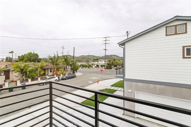 an empty room with garden view