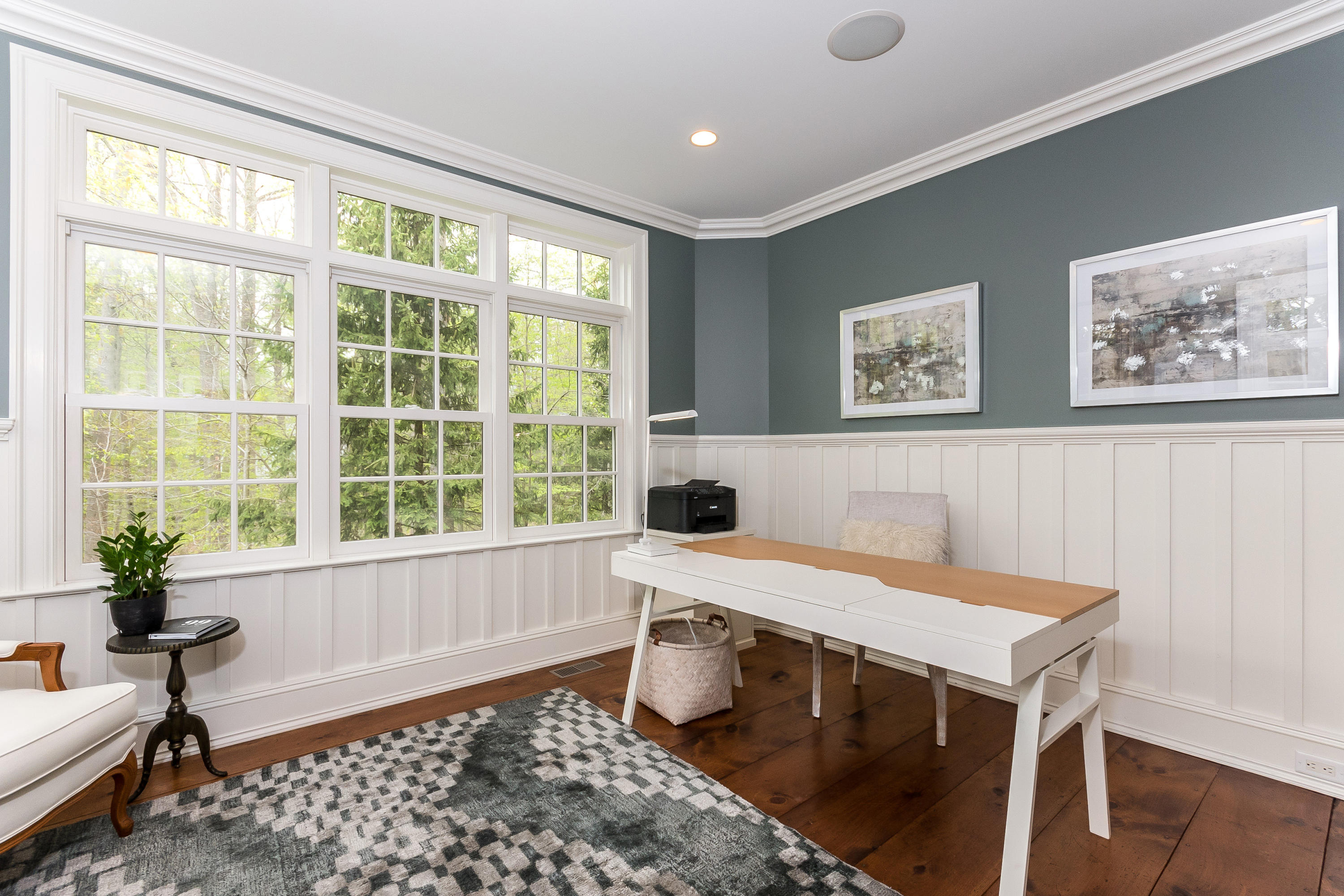 43 Stony Brook Road Darien, CT 06820 - Photo 14 of 46 a view of a workspace with furniture and a window