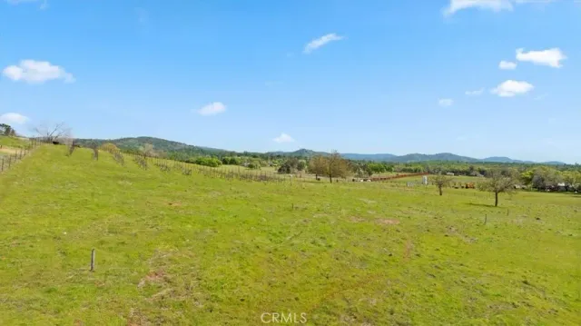 a view of an ocean and a yard