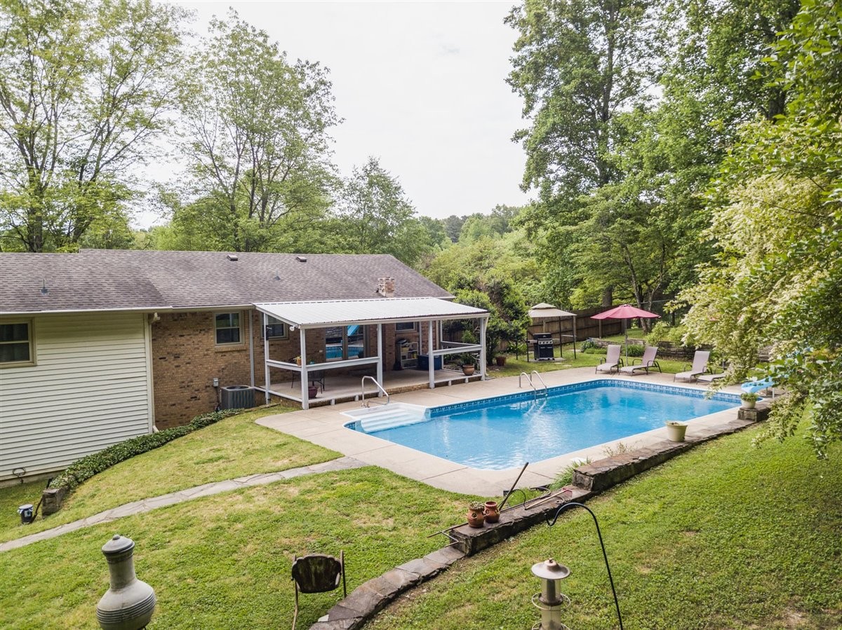 7418 Chester Road Fairview, TN 37062 - Photo 46 of 48 an aerial view of a house with swimming pool garden and patio