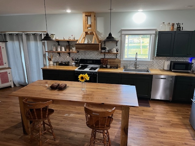 466 County Road 100 North Sadorus, IL 61872 - Photo 11 of 29 a kitchen with stainless steel appliances granite countertop a stove refrigerator sink and cabinets