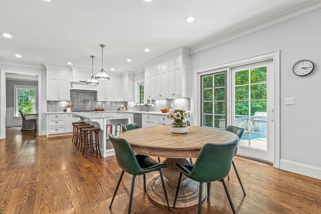 46 Pilgrim Road Wellesley, MA 02481 - Photo 9 of 35 a view of a dining room with furniture window and wooden floor