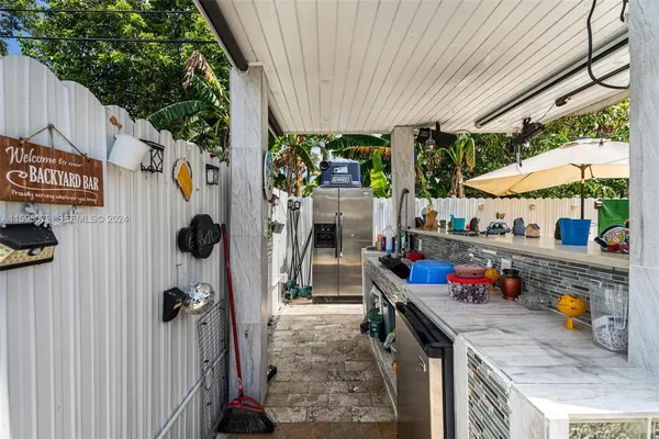 a house view with a seating space