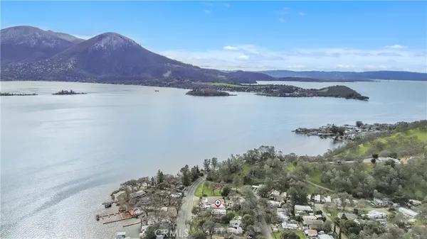 a view of lake and mountain