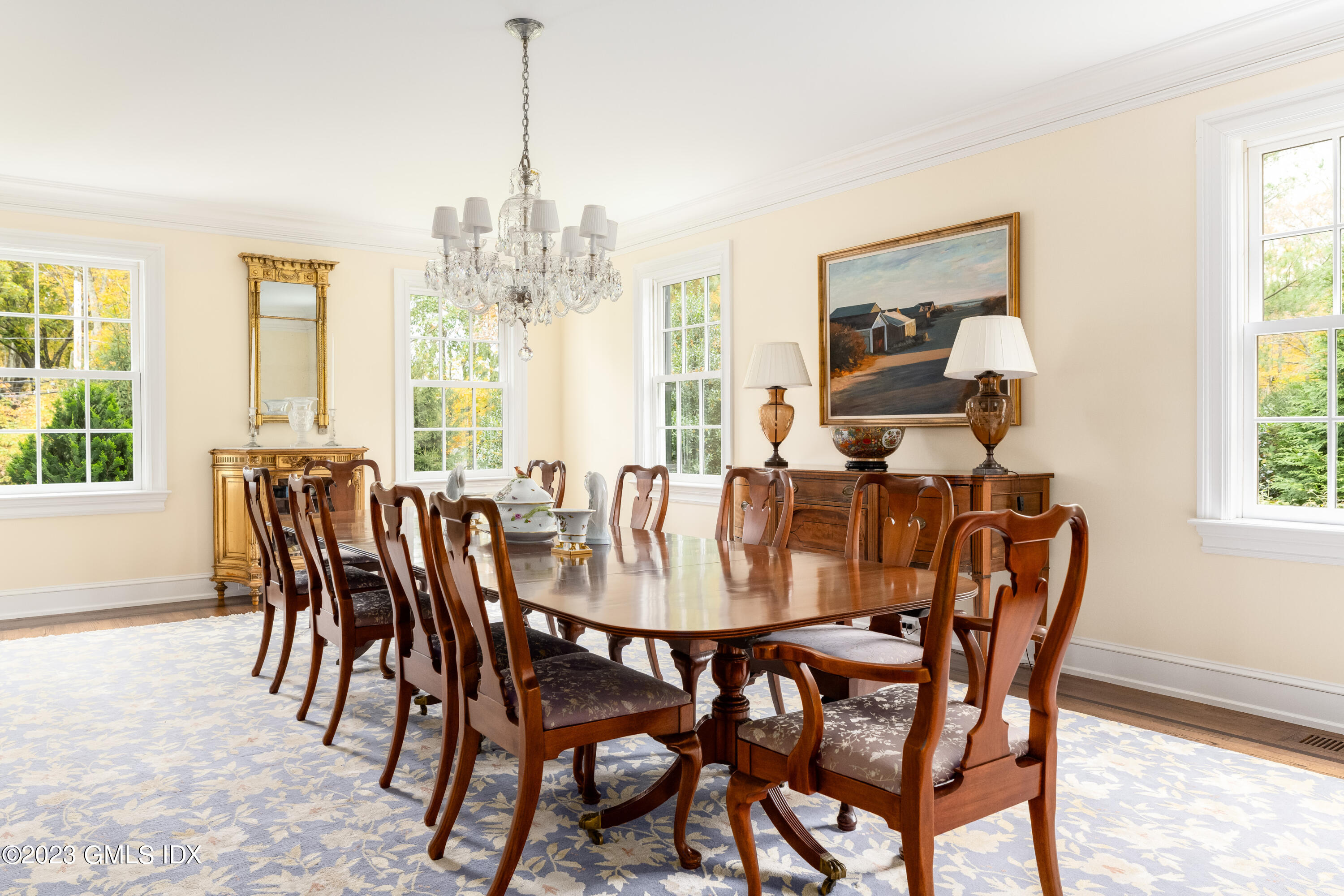 6 Hill Road Greenwich, CT 06830 - Photo 10 of 35 a view of a dining room with furniture window and outside view