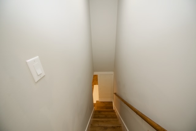 317 Pendleton Road Clemson, SC 29631 - Photo 30 of 36 Descend to additional living space on these wood tread stairs.