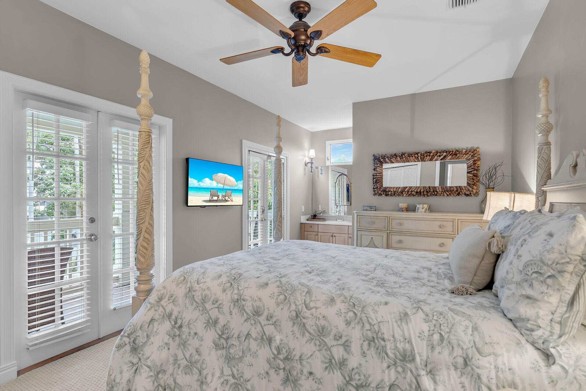 64 Front Street Key West, FL 33040 - Photo 40 of 57 a bedroom with a bed and a television