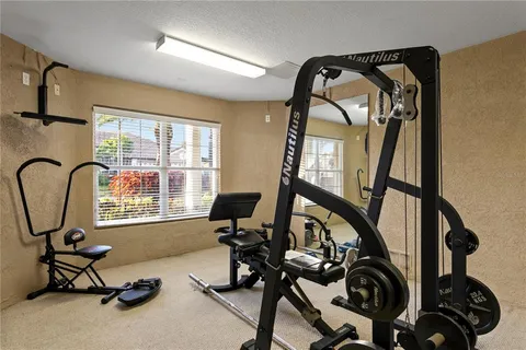 a view of a terrace with sitting area