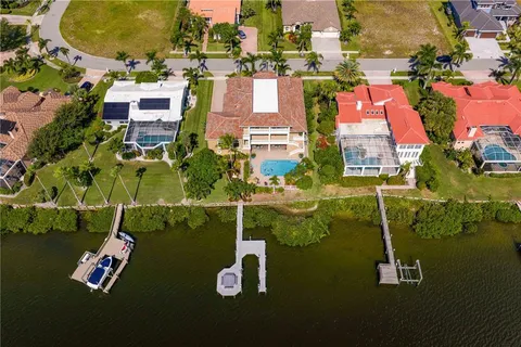 a view of a lake with a building in the background