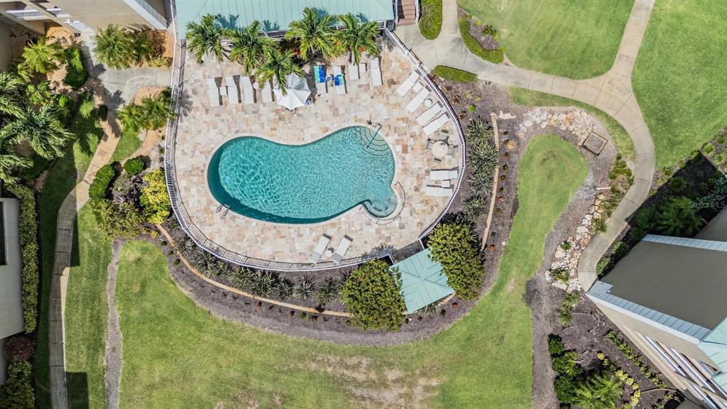 399 150th Avenue, Unit 315 Madeira Beach, FL 33708 - Photo 45 of 53 an aerial view of a swimming pool