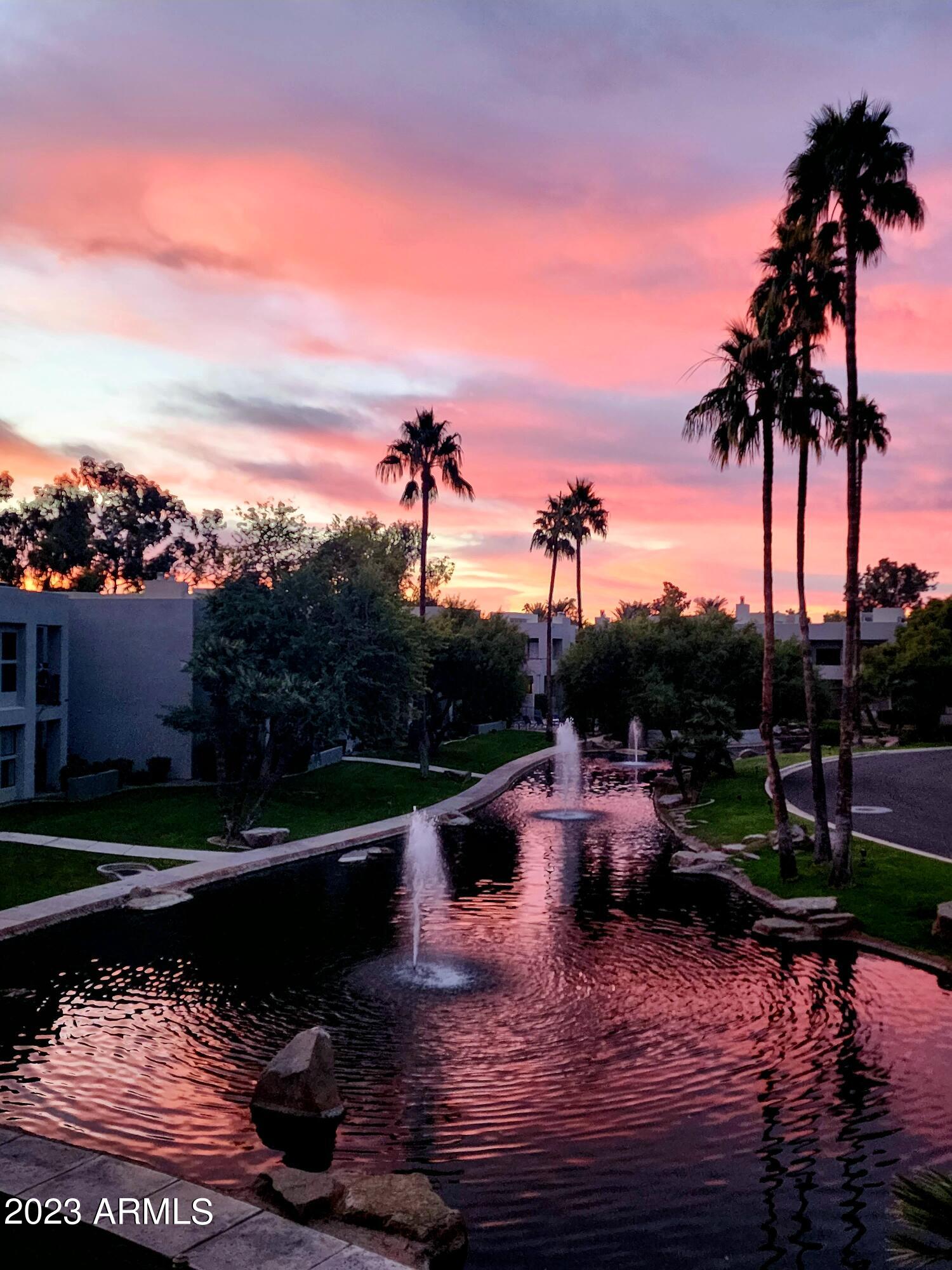 7700 East Gainey Ranch Road, Unit 223 Scottsdale, AZ 85258 - Photo 3 of 45 Sunset at the lagoon!