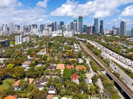 a view of a city with tall buildings