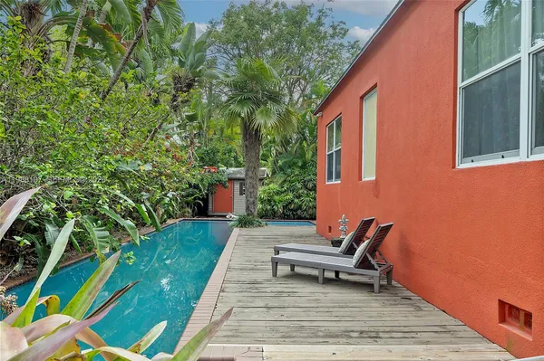 a view of a yard with plants