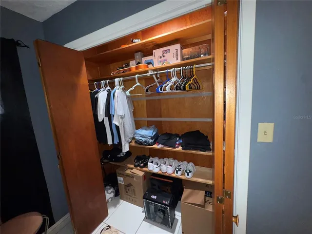 a view of a walk in closet