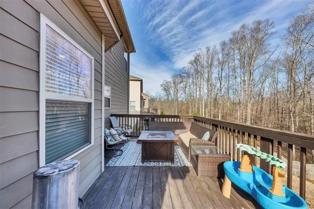 a view of balcony with deck