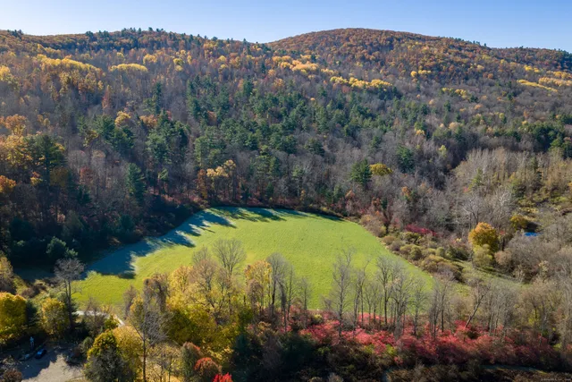 a view of a lake with a mountain in the background