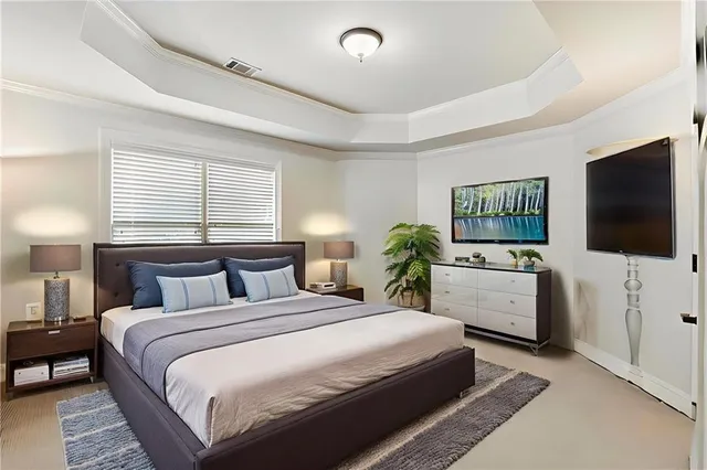 a living room with furniture and a couch