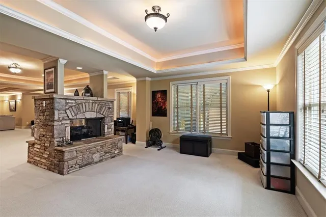 a balcony with furniture and outdoor view