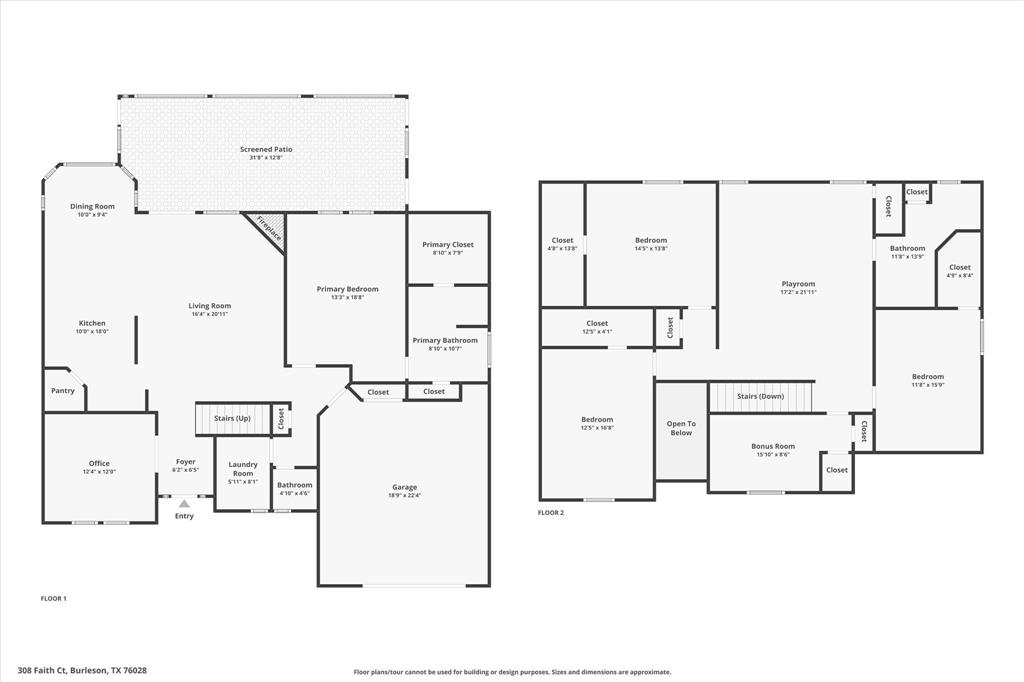 308 Faith Court Burleson, TX 76028 - Photo 39 of 40 a picture of a floor plan