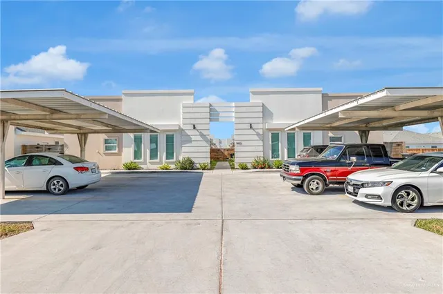 a car parked in front of a house