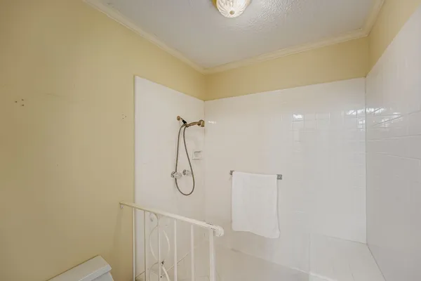 a bathroom with a shower