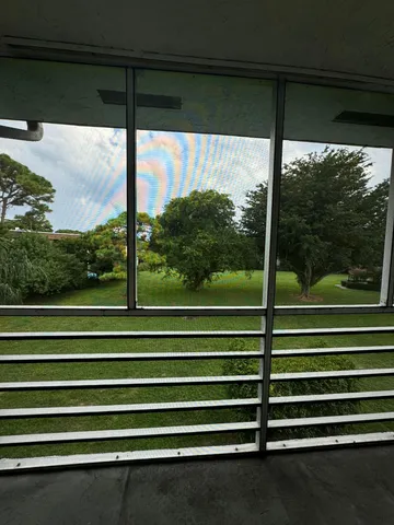 a view of a road from a window