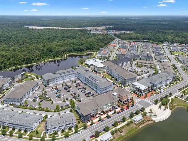 an aerial view of a city